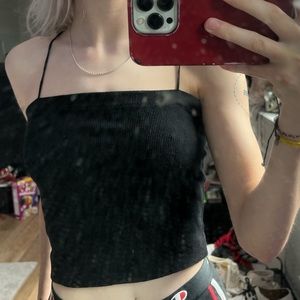 Black American Eagle cropped tank